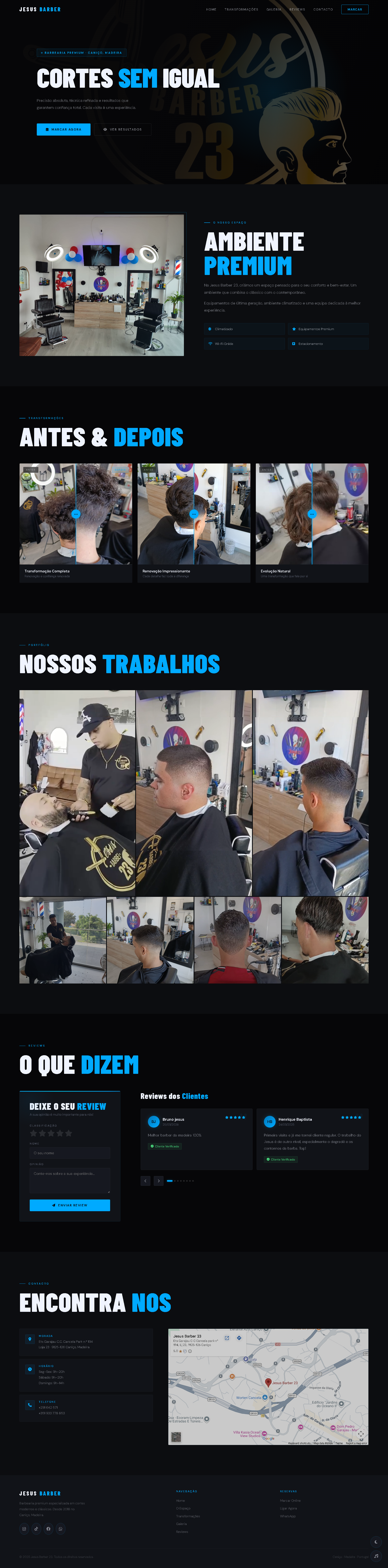 Jesus Barber 23 barbershop website — appointment booking Funchal Madeira